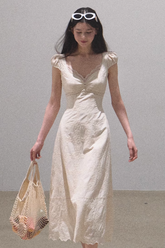 Boho Cotton Embroidery Tea Dress